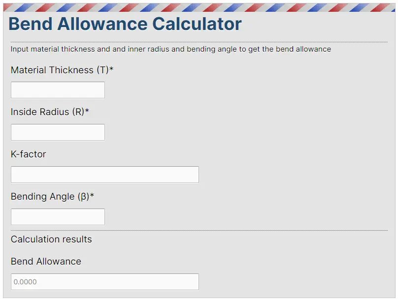 Exploring Press Brake Bend Allowance Formula,Calculator & Charts