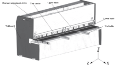 Fig. 1 Structural model of 6 × 3200 NC guillotine shears