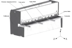 Fig. 1 Structural model of 6 × 3200 NC guillotine shears
